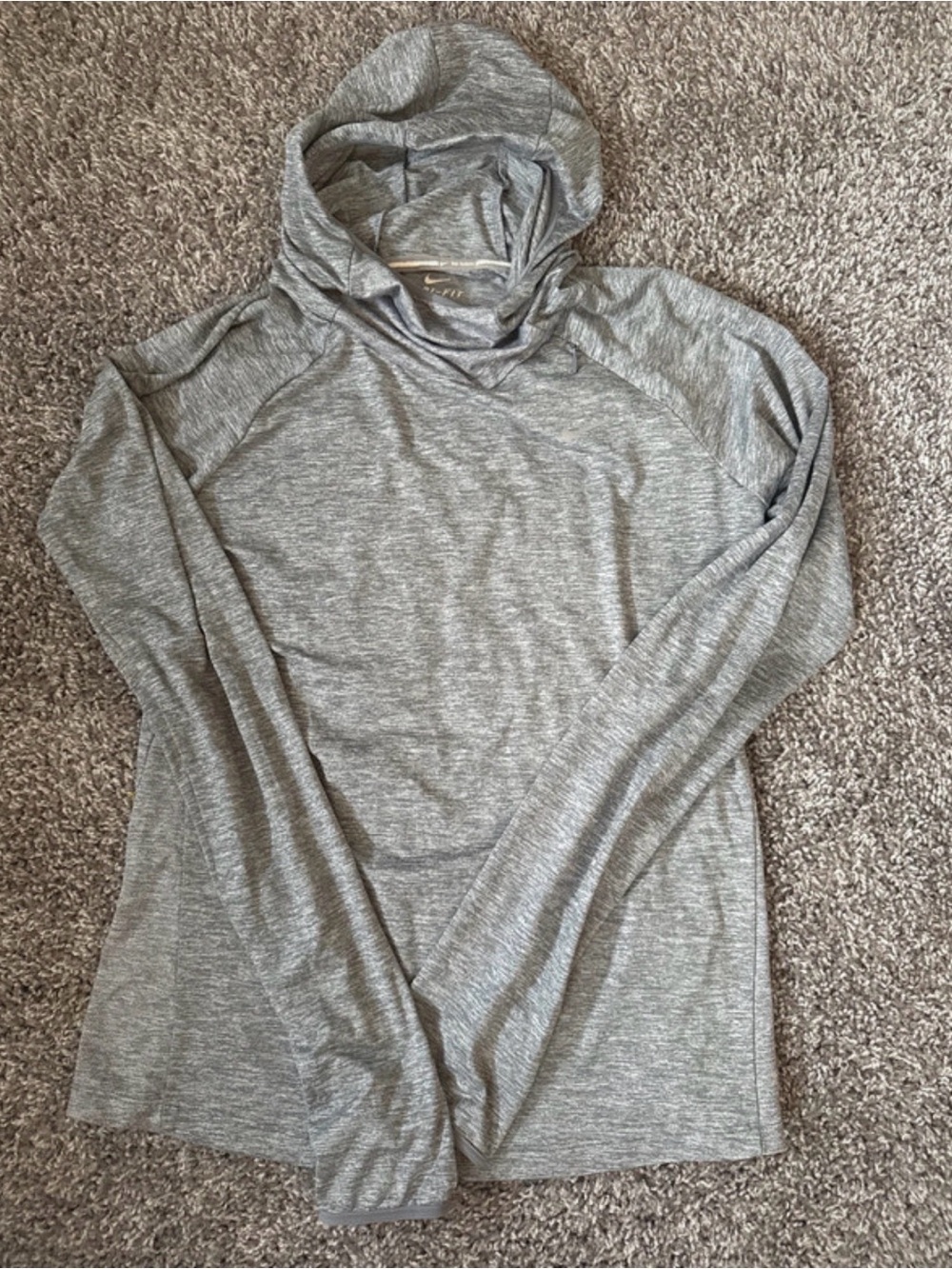 EUC Women’s Nike Run Dri-Fit Grey Hooded Pullover, Size S